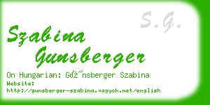szabina gunsberger business card